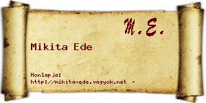 Mikita Ede névjegykártya